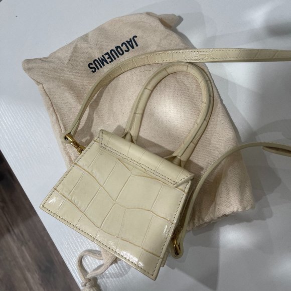 limited edition Jacquemus Natural Beige Croc Le Chiquito Clutch crossbody bag - Picture 3 of 7